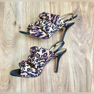 Antonio Melani Leopard Print Open Toe Sandal  Heel Women Shoe Size 8.5 EUC